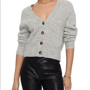 Anine Bing Mason Cropped Mohair-Blend Cardigan